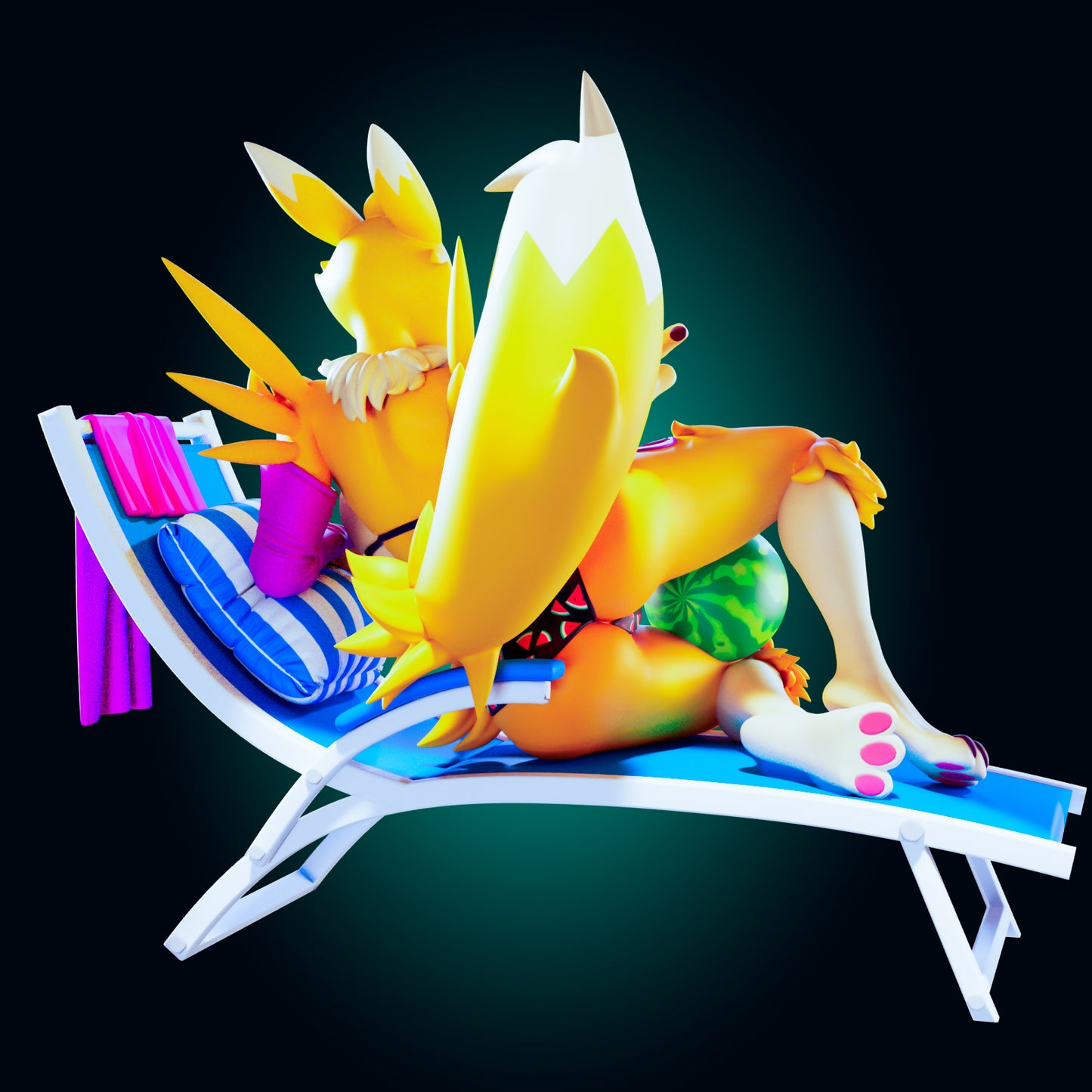 Renamon - Digimon from Officer Rhu Fan creation (ADULT | FUTA editions now available.) Model Kit for painting and collecting.