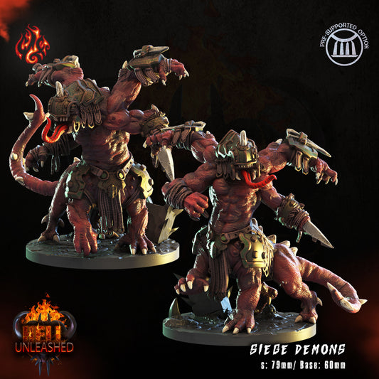Siege Demons - Hell Unleashed Series from Crippled God Foundry - Table-top gaming mini and collectable for painting.