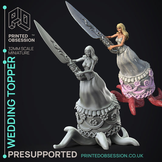 Wedding Topper - The Possessed Bakery - The Printed Obsession - Table-top mini, 3D Printed Collectable for painting and playing!