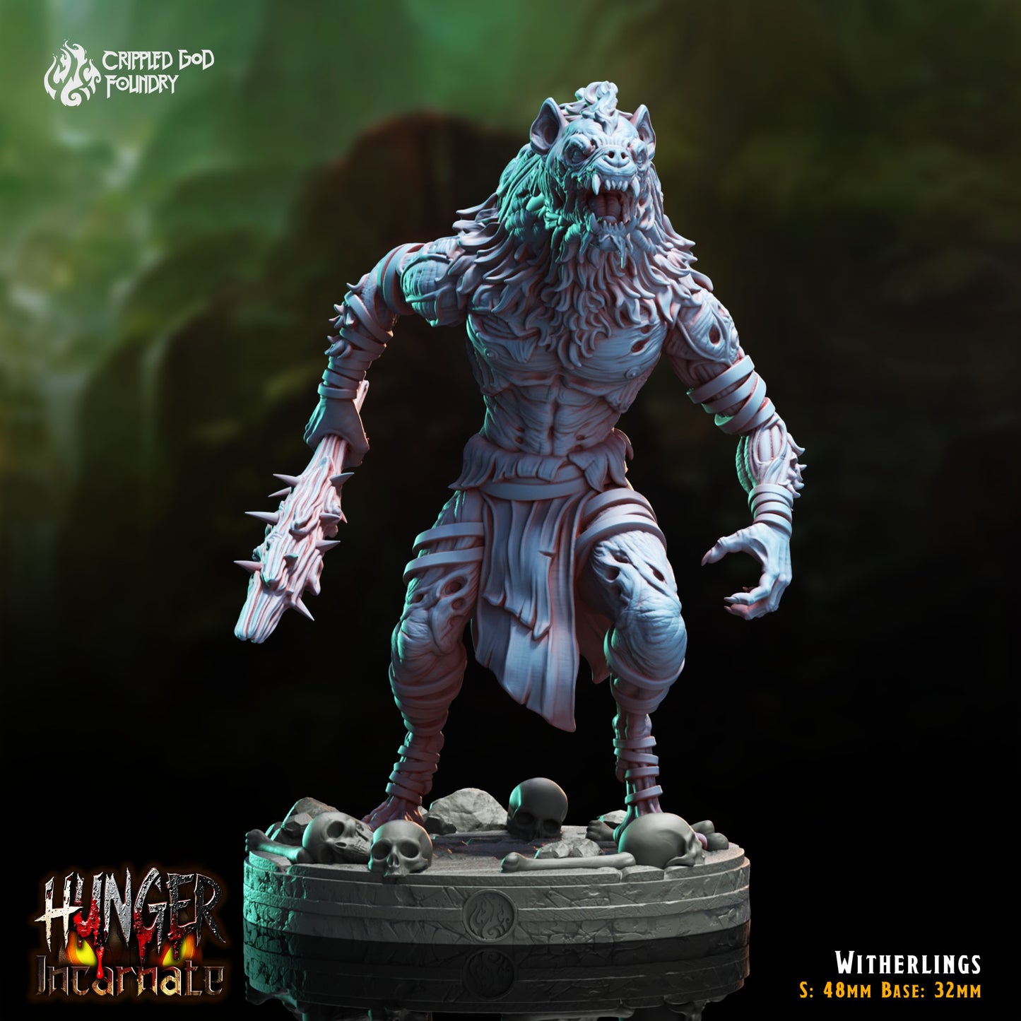 Hunger Incarnate (DND MINIS) Path Finder, and other TTRPG - from Crippled God Foundry - Table-top gaming mini and collectable for painting.