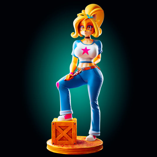 Coco Bandicoot from Crash Bandicoot the Game from Officer Rhu Fan creation (ADULT  Including FUTA editions now available.) Model Kit for painting and collecting.