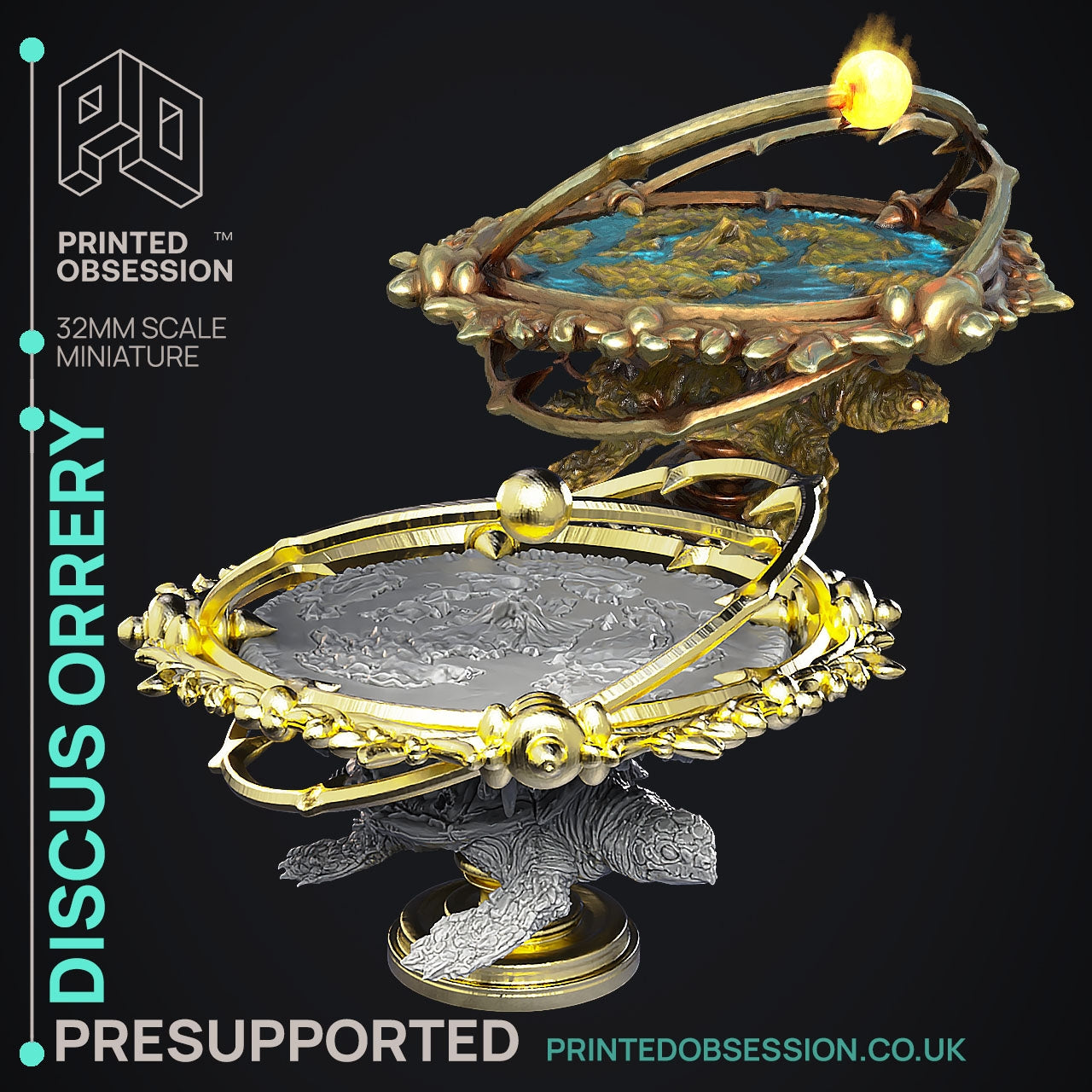 The Disc World Orrery - The Discus World - The Printed Obsession - Table-top mini, 3D Printed Collectable for painting and playing!