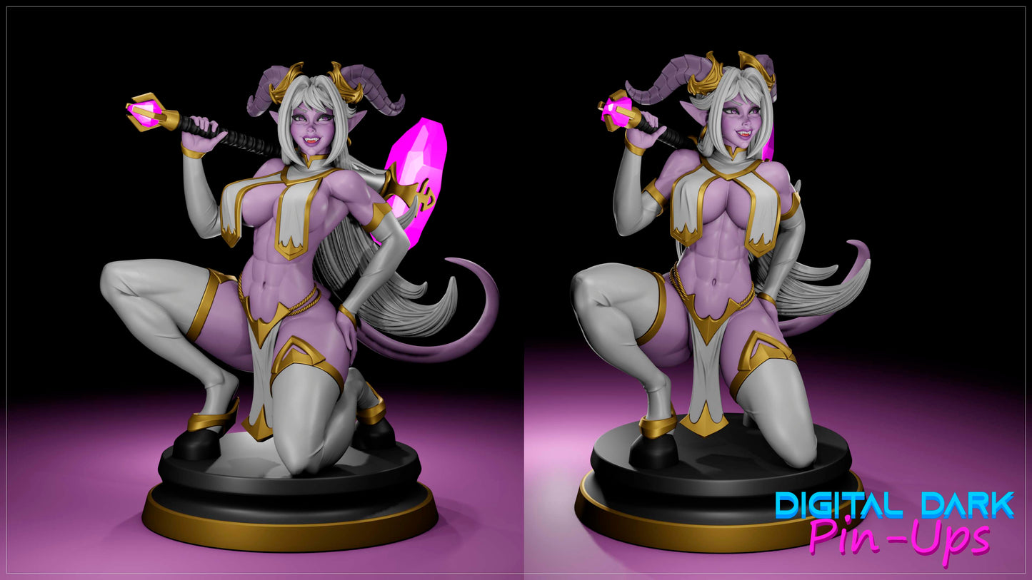 Draenei Female WoW Fan Art (ADULT  Including FUTA editions now available) - Fan Created Art and Sculpture - Female Adult Figurine for collecting, painting and showing off! Digital Dark Pinup