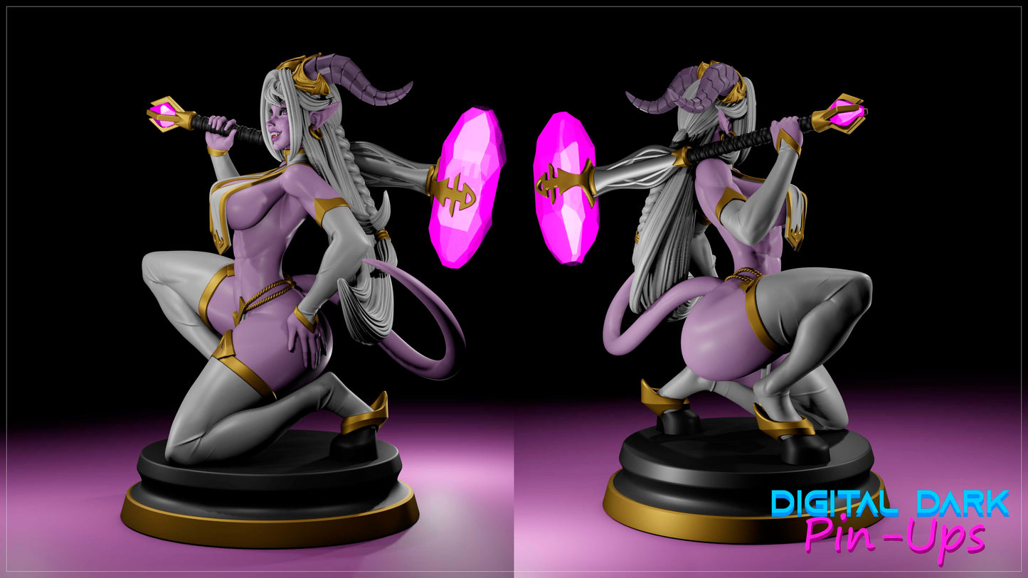 Draenei Female WoW Fan Art (ADULT  Including FUTA editions now available) - Fan Created Art and Sculpture - Female Adult Figurine for collecting, painting and showing off! Digital Dark Pinup