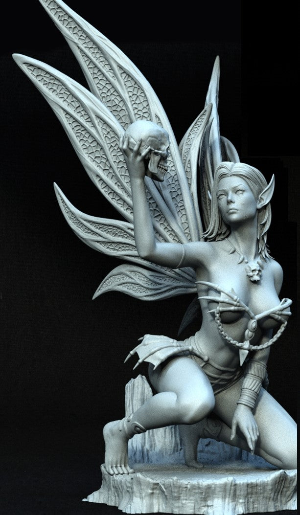Dark Fairy Pin-up style Figurine Model Kit for collecting, building and painting for Adults