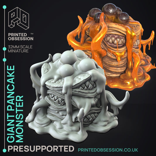 Giant Pancake Monster - The Possessed Bakery - The Printed Obsession - Table-top mini, 3D Printed Collectable for painting and playing!