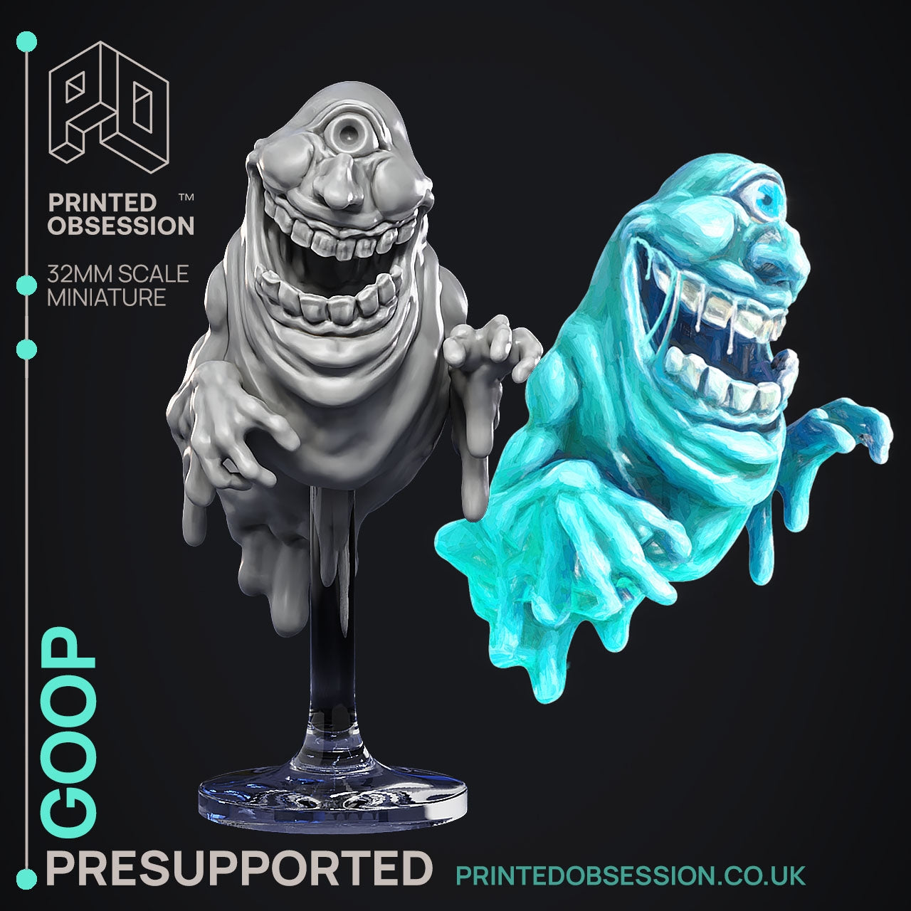 The Ghast Busters Goop - The Printed Obsession - Table-top mini, 3D Printed Collectable for painting and playing!