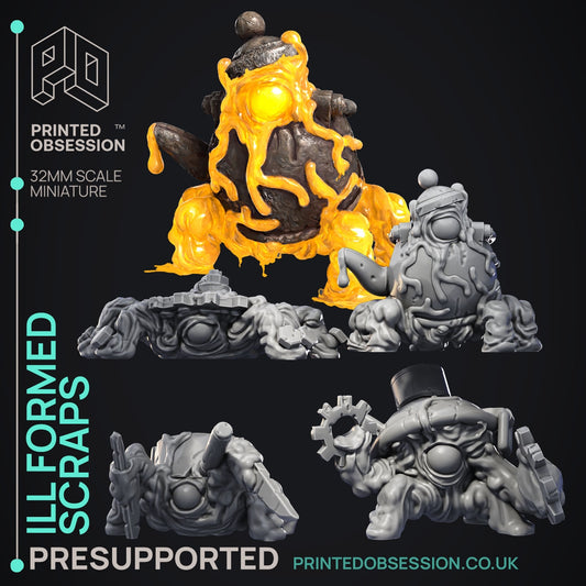 Ill Formed Scraps - The Scrap Wastes - The Printed Obsession - Table-top mini, 3D Printed Collectable for painting and playing!