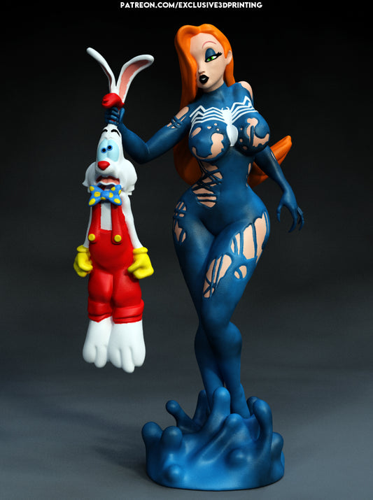 Jessica Rabbit X Venom  X Roger Rabbit Pin-up style Figurine Model Kit for collecting, building and painting for Adults