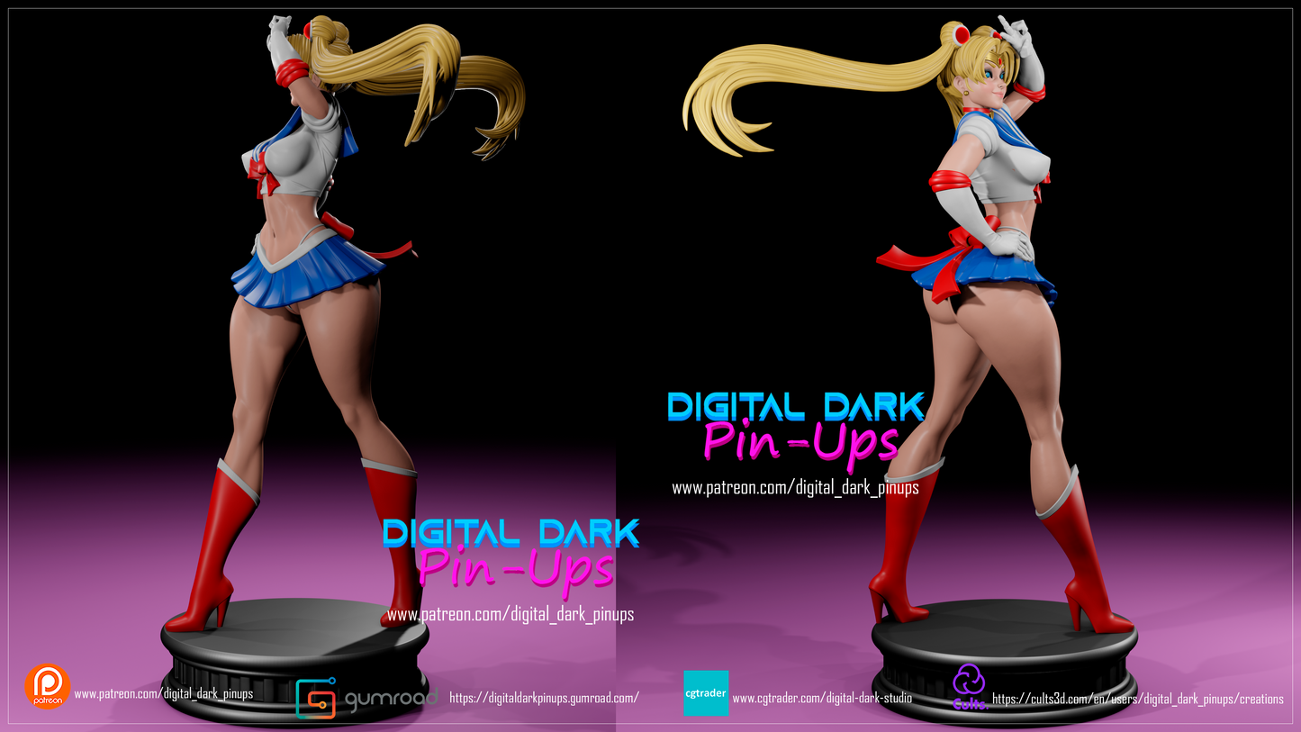 Sailor Moon (May Release 2023) - Female Adult Figurine for collecting, painting and showing off! Digital Dark Pinup Classic