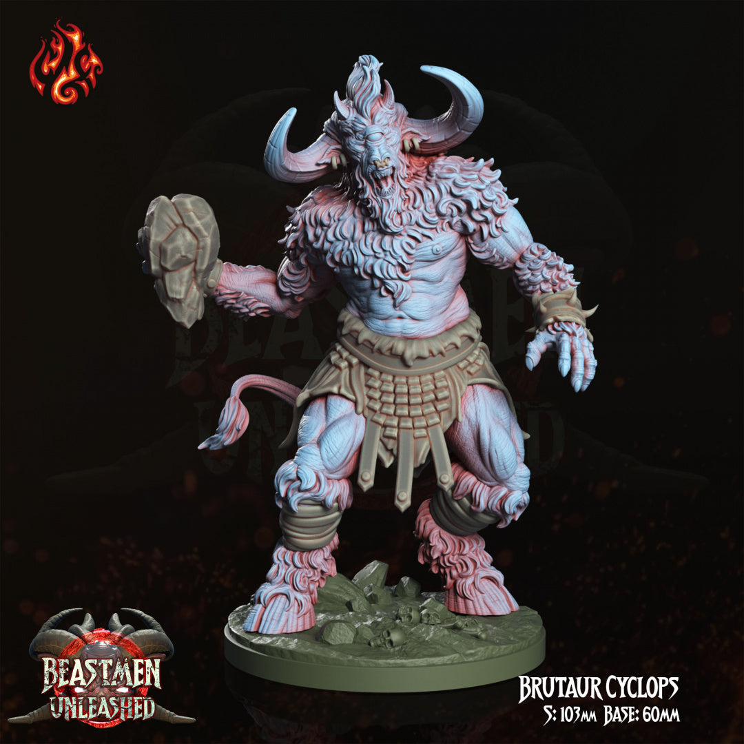 Brutaur Cyclops - Beastmen Unleashed - from Crippled God Foundry - Table-top gaming mini and collectable for painting.