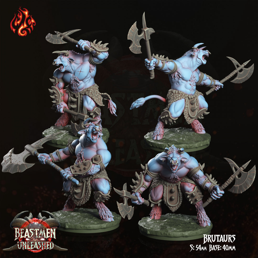 Brutaurs - Beastmen Unleashed - from Crippled God Foundry - Table-top gaming mini and collectable for painting.