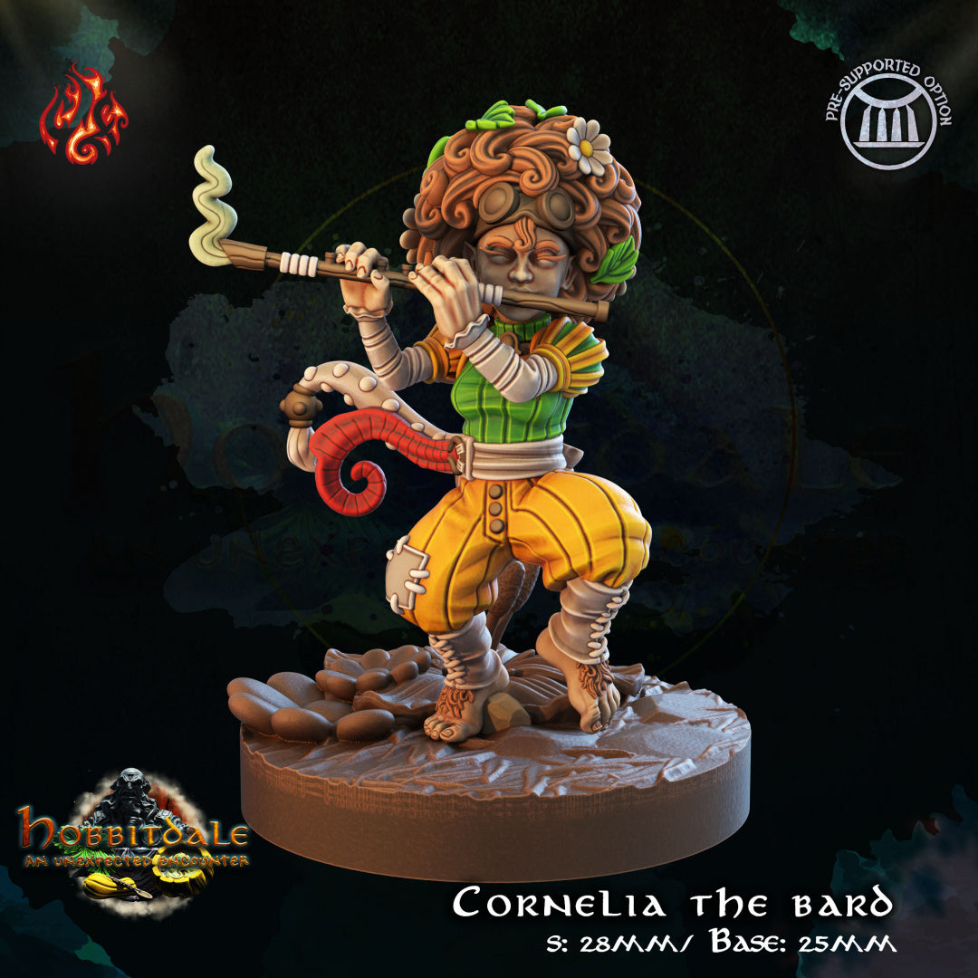 Hobbitdale - Cornelia the Bard from Crippled God Foundry - Table-top gaming mini and collectable for painting.