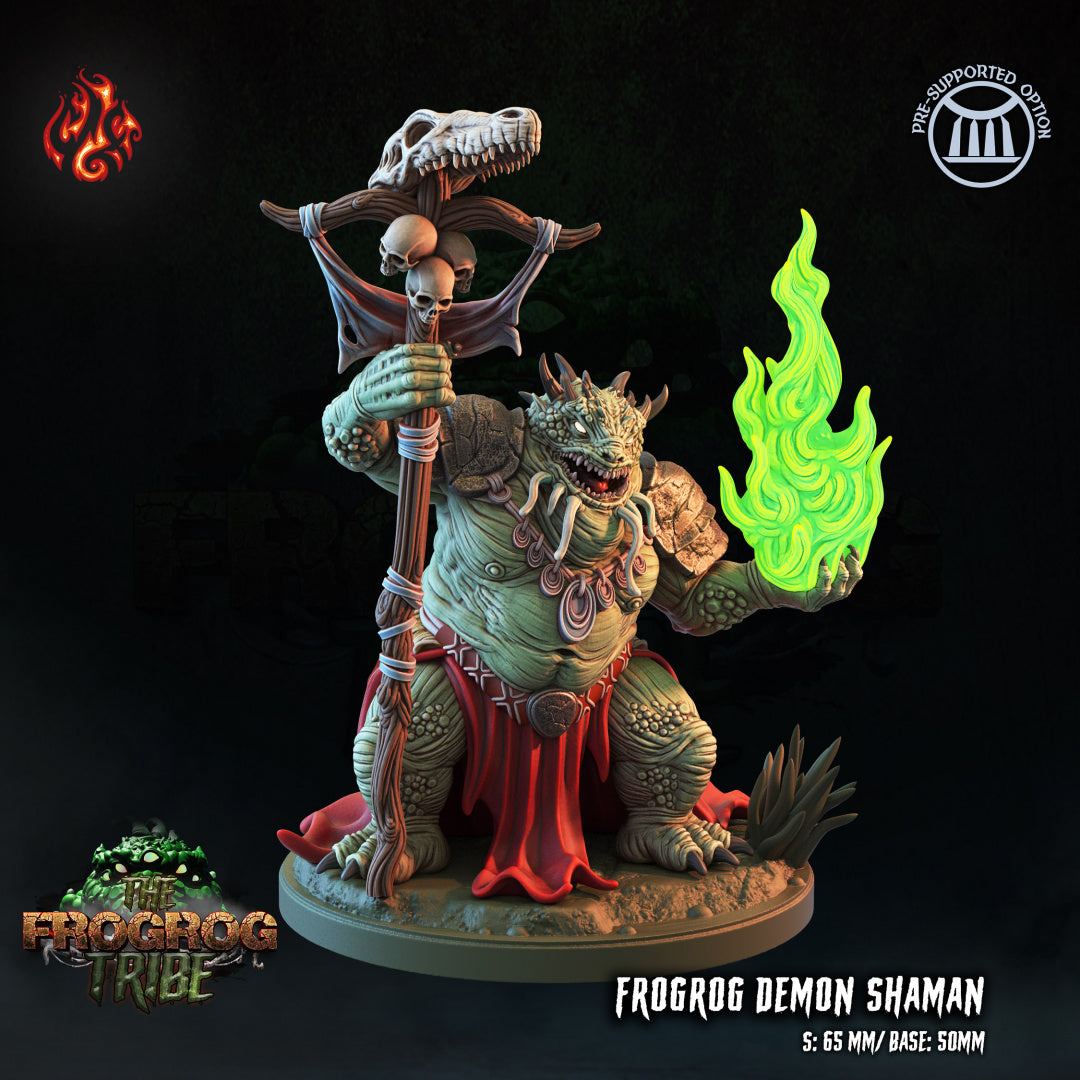 The Frogrog Tribe - Frogrog Shaman Series from Crippled God Foundry - Table-top gaming mini and collectable for painting.