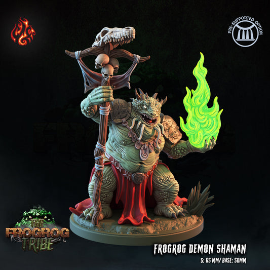 The Frogrog Tribe - Frogrog Shaman Series from Crippled God Foundry - Table-top gaming mini and collectable for painting.