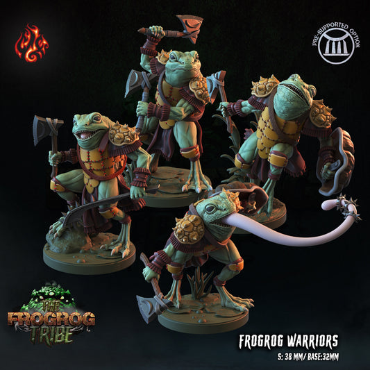 The Frogrog Tribe Frogrog Warriors - from Crippled God Foundry - Table-top gaming mini and collectable for painting.
