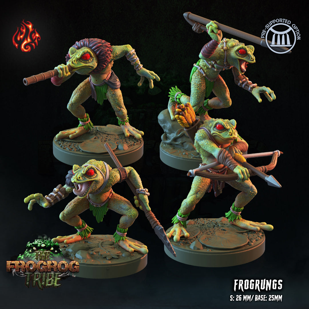 The Frogrog Tribe Frogrungs - from Crippled God Foundry - Table-top gaming mini and collectable for painting.