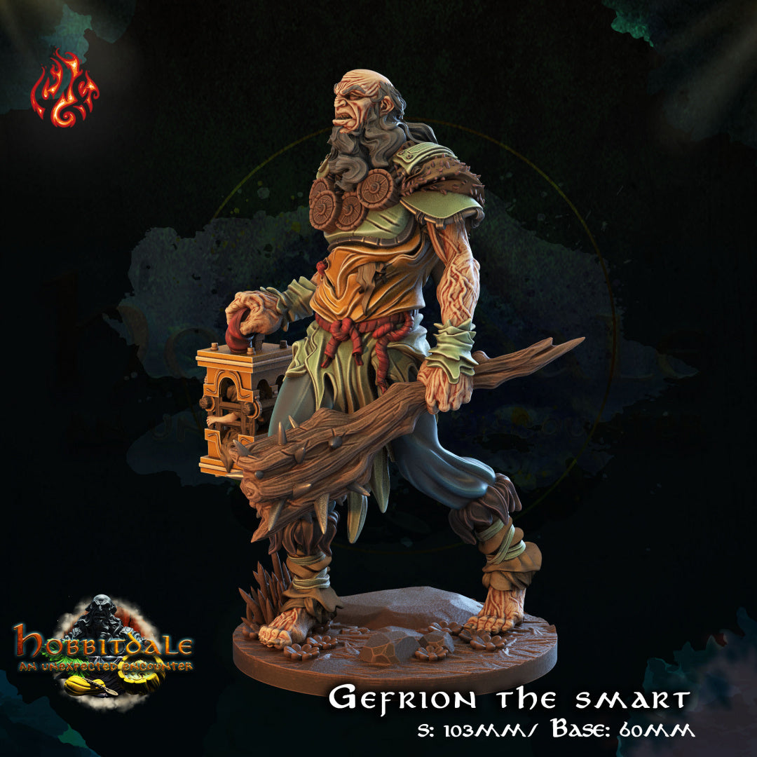 Hobbitdale - Gefrion the Smart 100mm from Crippled God Foundry - Table-top gaming mini and collectable for painting.