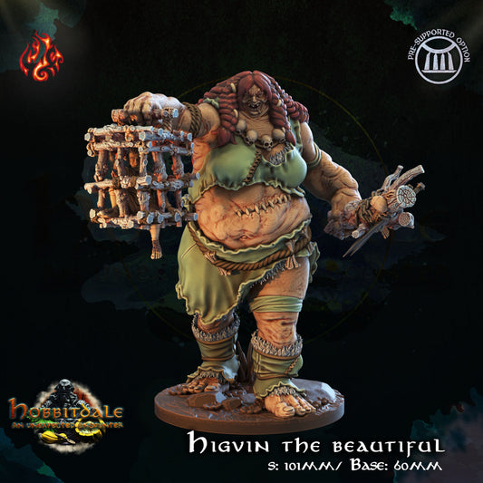 Hobbitdale - Higvin the Beautiful 100mm from Crippled God Foundry - Table-top gaming mini and collectable for painting.