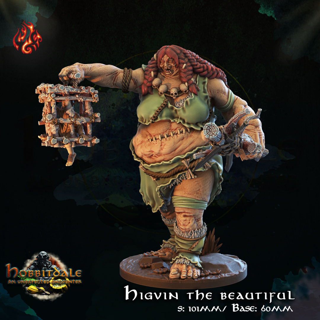 Hobbitdale - Higvin the Beautiful 100mm from Crippled God Foundry - Table-top gaming mini and collectable for painting.