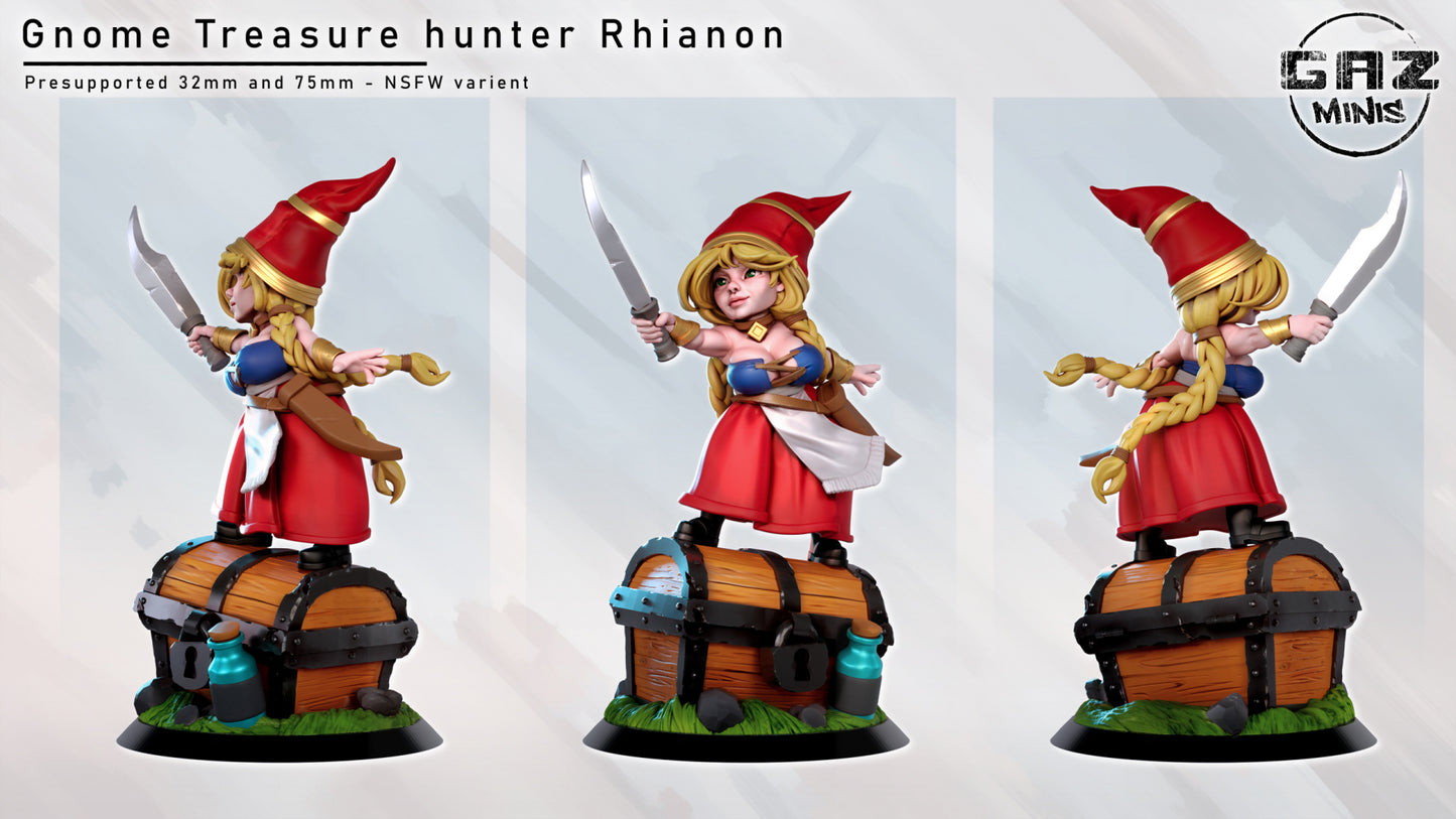 Gnome Treasure hunter Rhianon from GAZ Minis (Feb 2024 release)