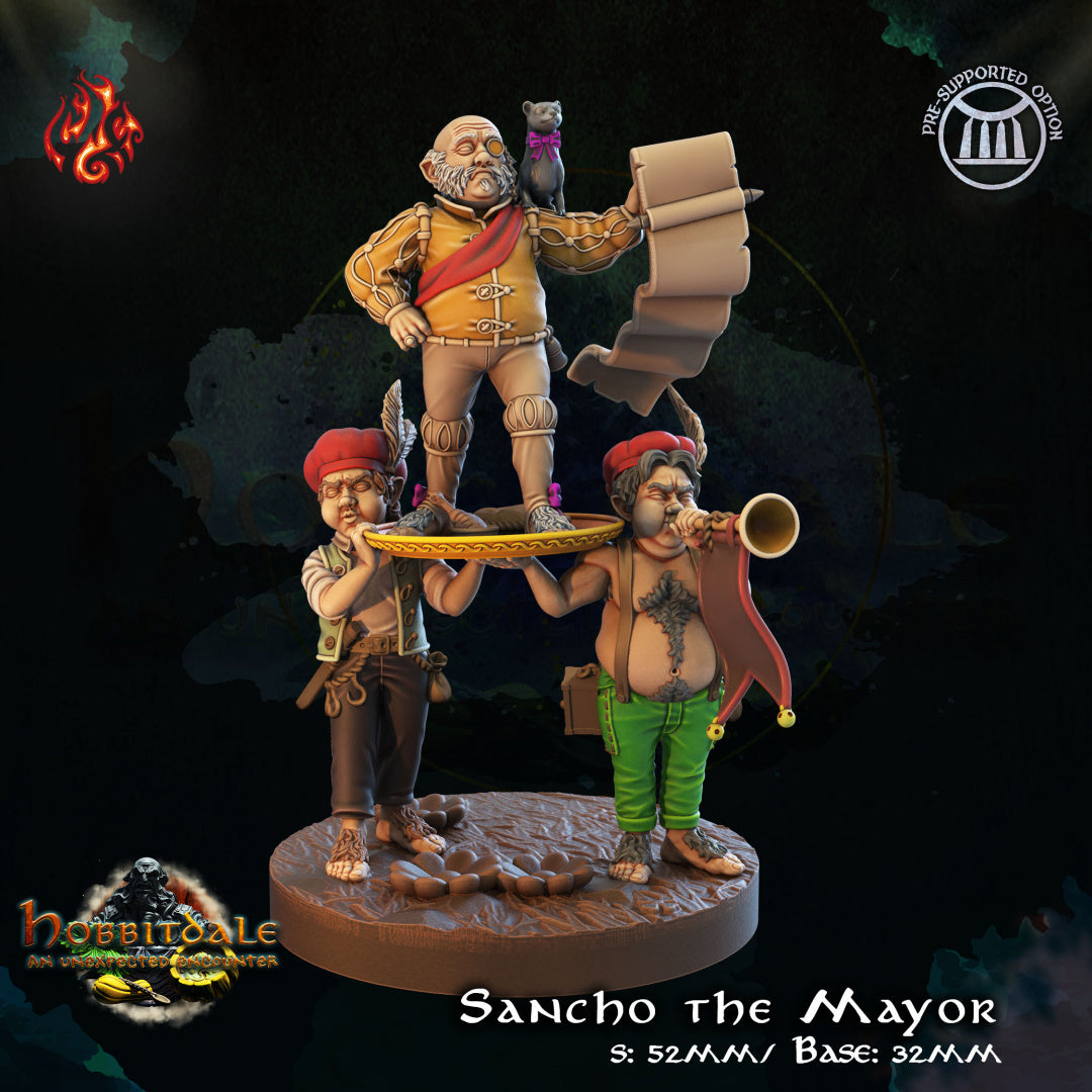 Hobbitdale - Sancho The Mayor from Crippled God Foundry - Table-top gaming mini and collectable for painting.