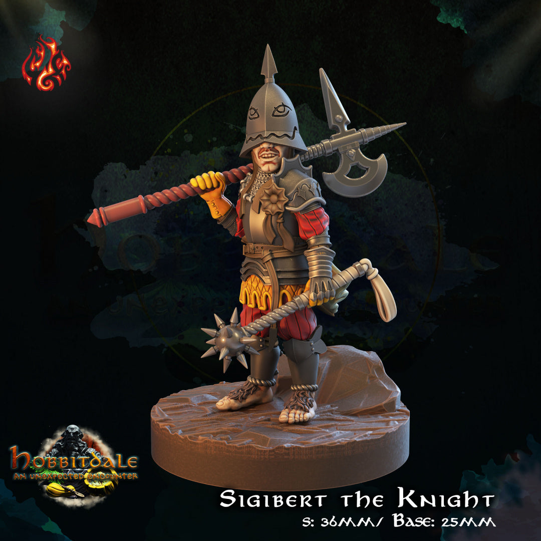 Hobbitdale - Sigibert the Knight from Crippled God Foundry - Table-top gaming mini and collectable for painting.