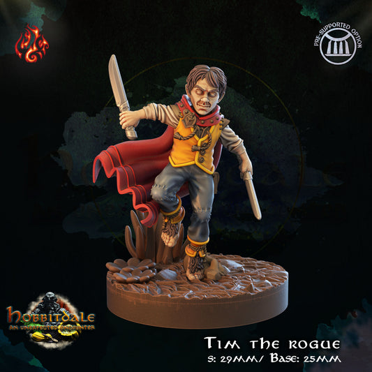 Hobbitdale - Tim The Rogue from Crippled God Foundry - Table-top gaming mini and collectable for painting.