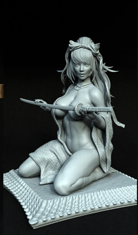 Samurai Pin-up style Figurine Model Kit for collecting, building and painting for Adults