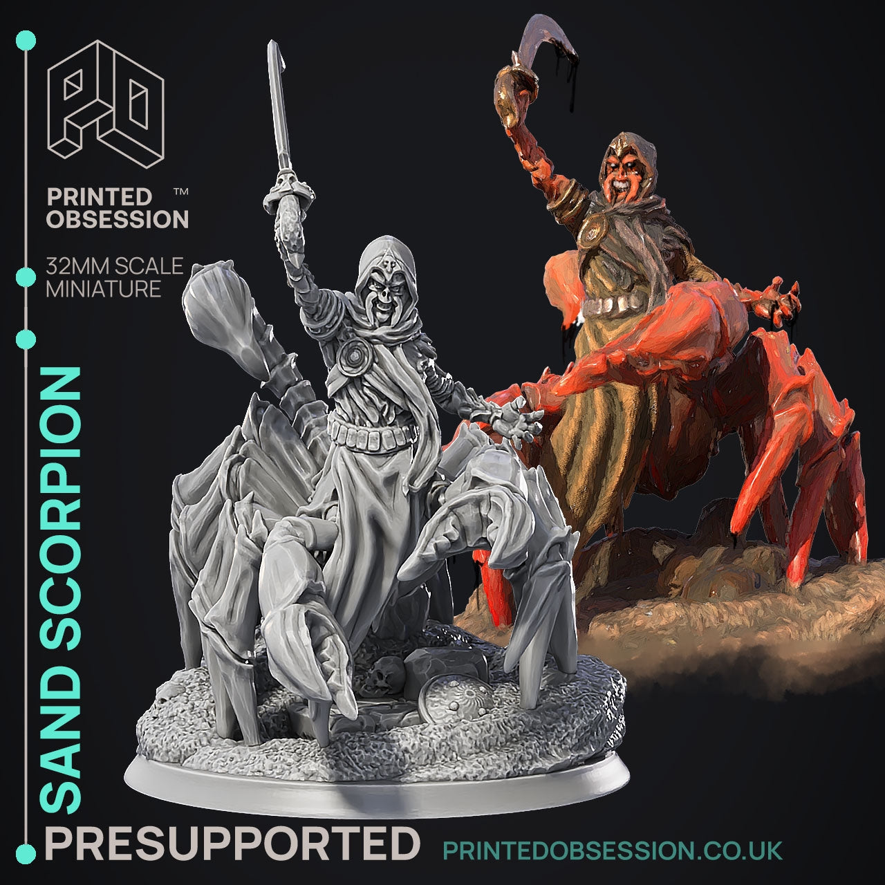 Sand Scorpion - Were Folk - The Printed Obsession - Table-top mini, 3D Printed Collectable for painting and playing!