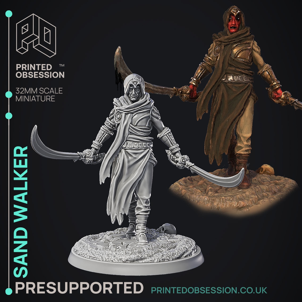 Sand Walker - Were Folk - The Printed Obsession - Table-top mini, 3D Printed Collectable for painting and playing!