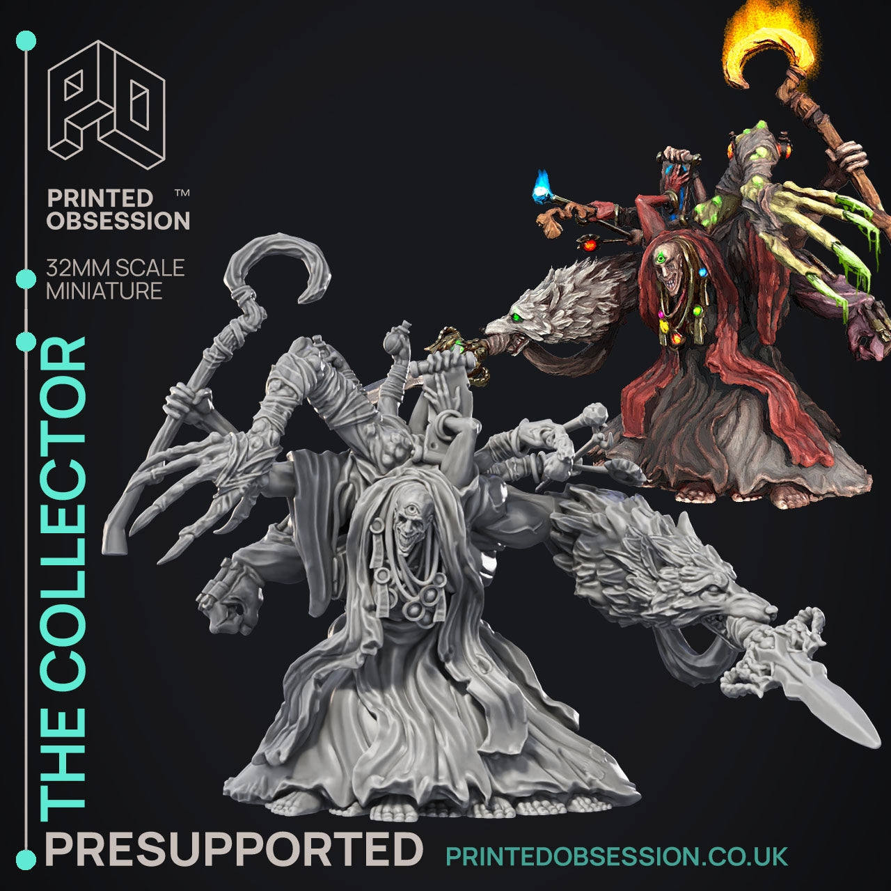 The Collector - The Talisman Seller series (role play props and more) The Printed Obsession - Table-top mini, 3D Printed Collectable for painting and playing!