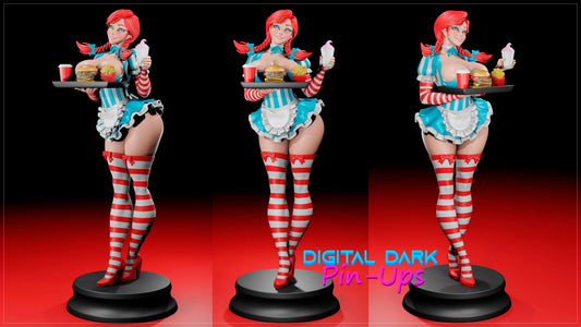 Wendy's (ADULT  Including FUTA editions now available) - Fan Created Art and Sculpture - Female Adult Figurine for collecting, painting and showing off! Digital Dark Pinup