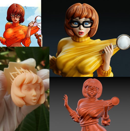 Mystery Gal Figurine Model Kit for collecting, building and painting