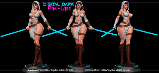 Lady Jedi - Female FUTA editions are now available for all ADULT figures. Figurine for collecting, painting and showing off! Digital Dark Pinup Classic
