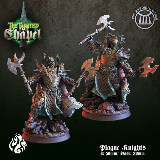 The Plague Knights - The Tainted Chapel Series from Crippled God Foundry - Table-top gaming mini and collectable for painting.