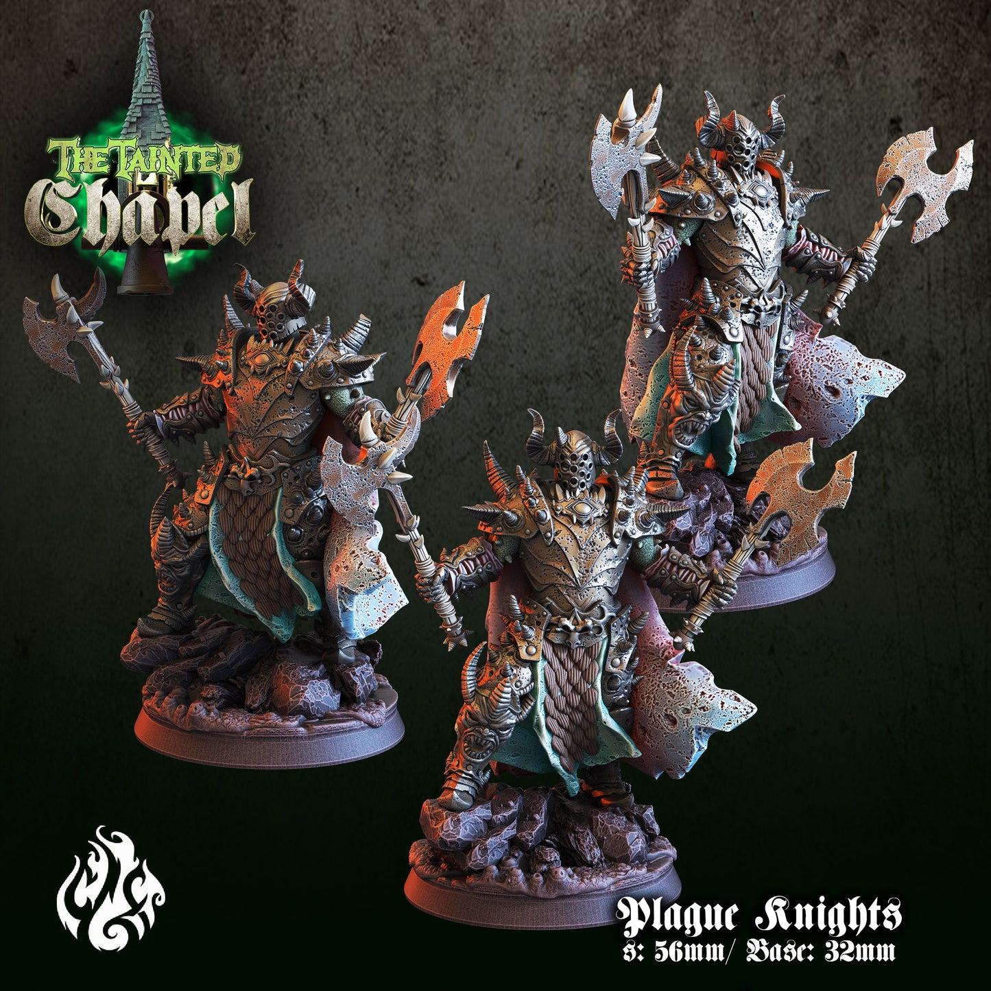 The Plague Knights - The Tainted Chapel Series from Crippled God Foundry - Table-top gaming mini and collectable for painting.