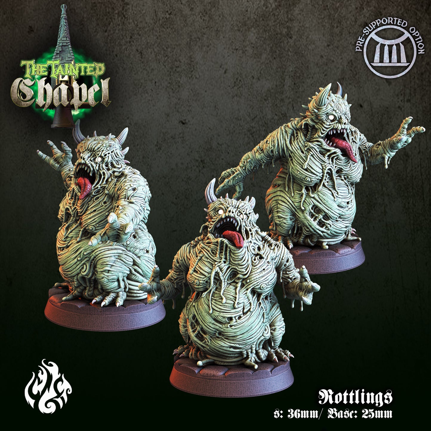 Rotlings - The Tainted Chapel Series from Crippled God Foundry - Table-top gaming mini and collectable for painting.