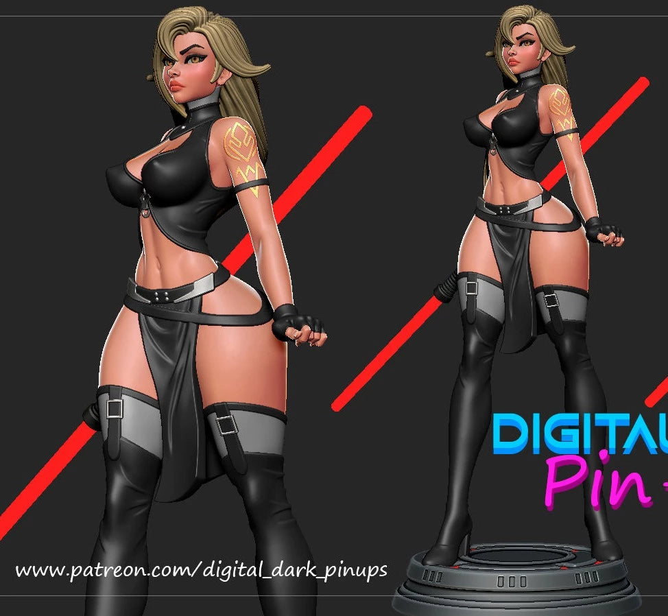 Lady Sith - Female Adult Figurine for collecting, painting and showing off! Digital Dark Pinup Classic