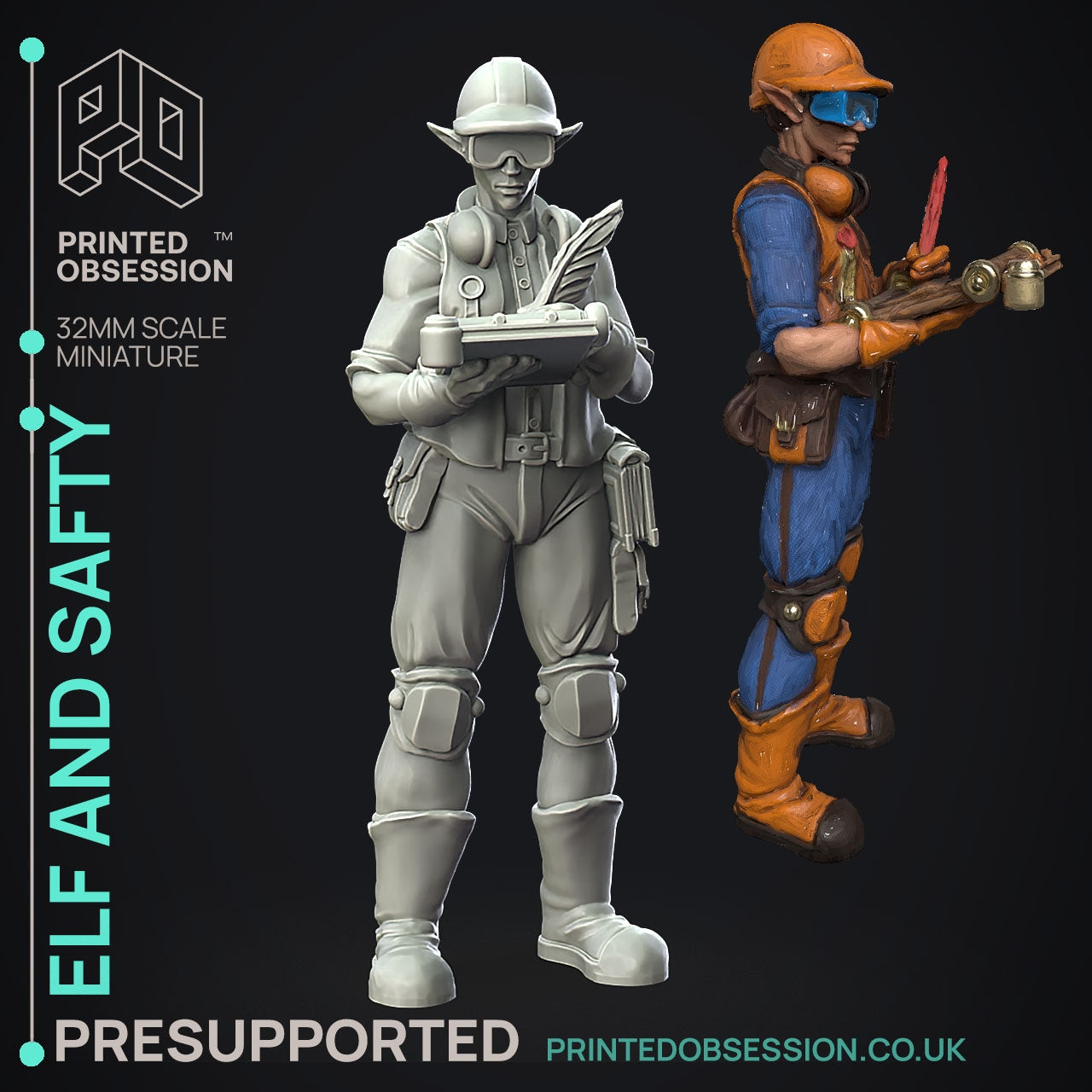Elf and Safty Dungeon Cleaning Inc. - The Printed Obsession - Table-top mini, 3D Printed Collectable for painting and playing!
