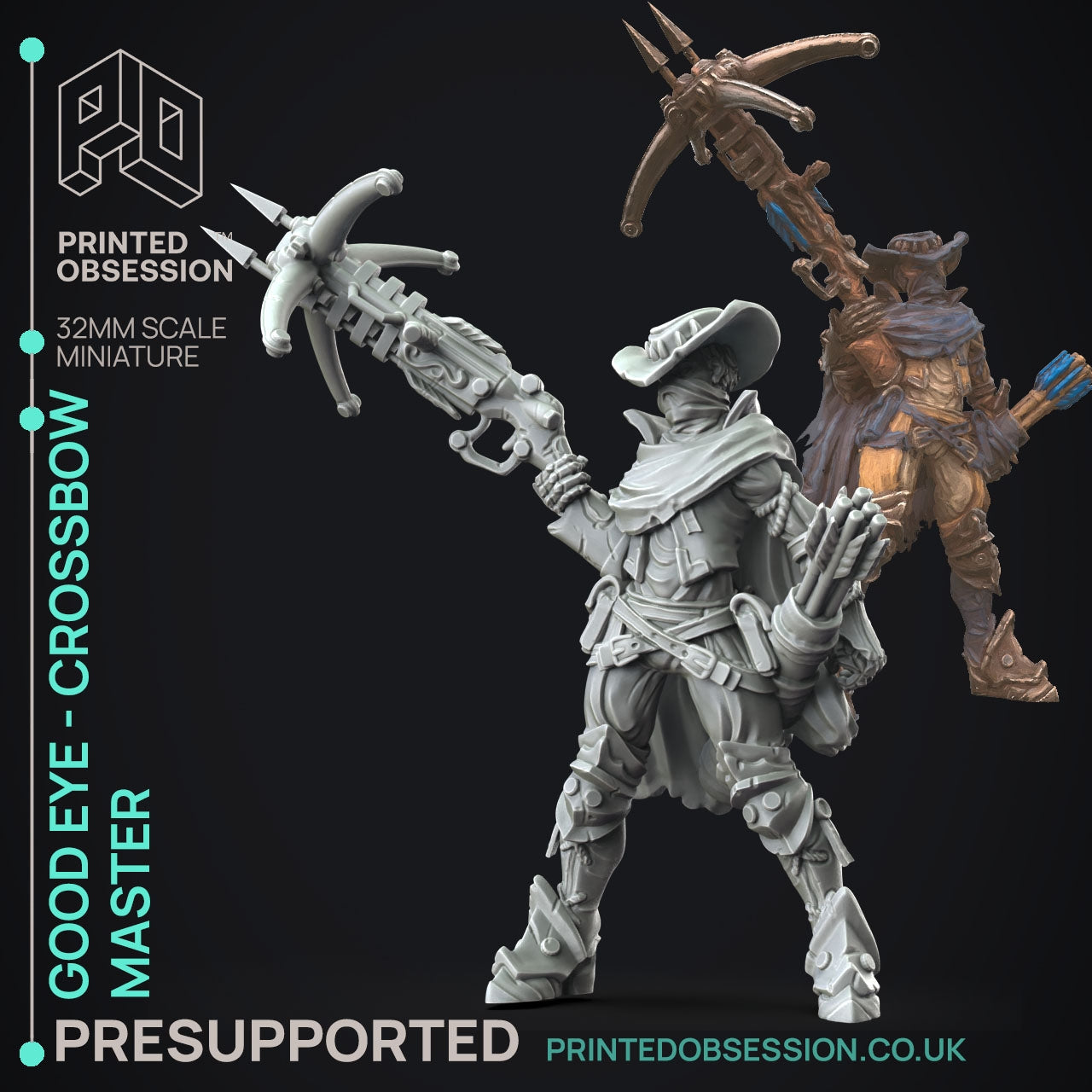 Crossbow Master - The Printed Obsession - Table-top mini, 3D Printed Collectable for painting and playing!