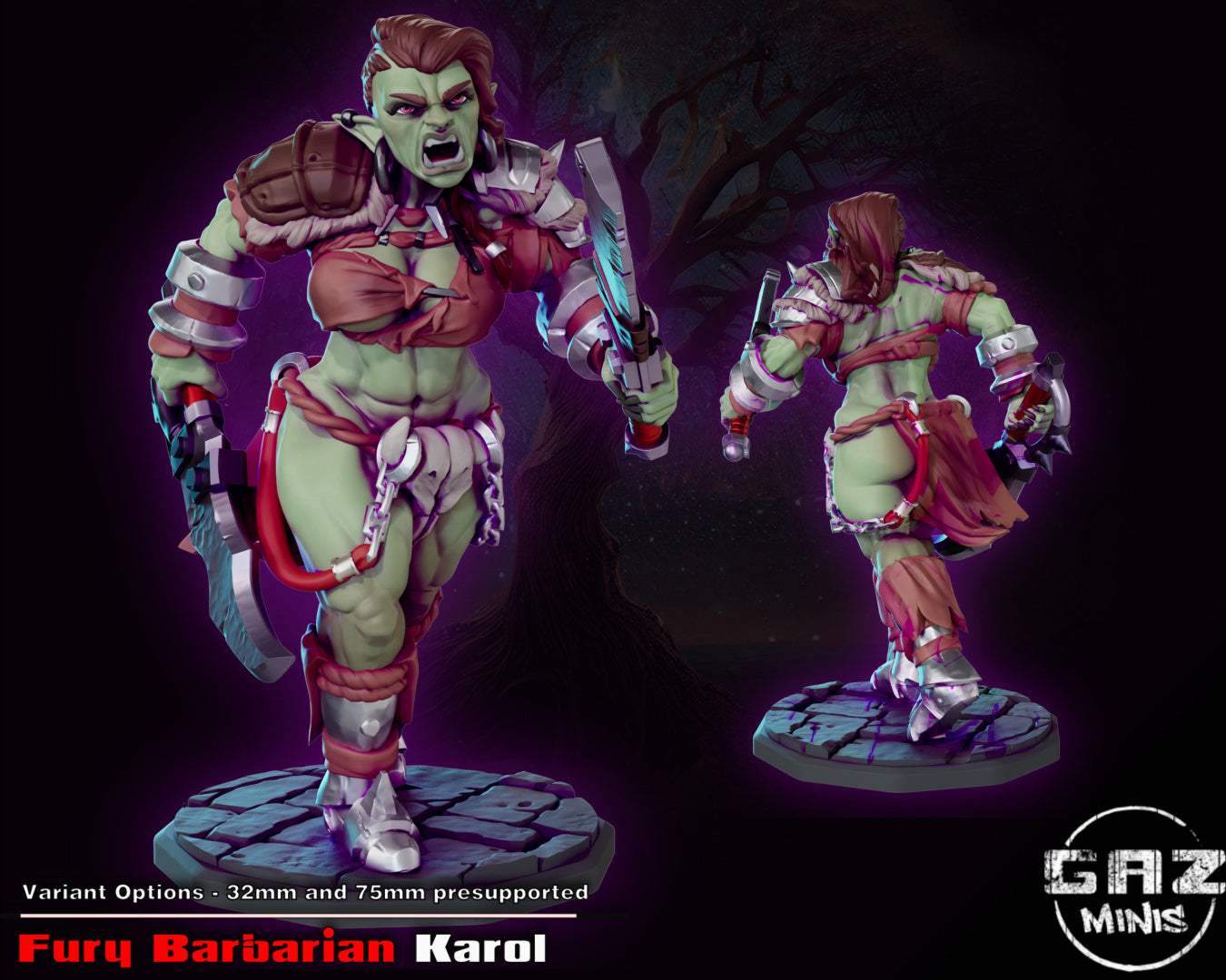 Karol, Fury Fighter/Barbarian from GAZ Minis (April 2023 release)
