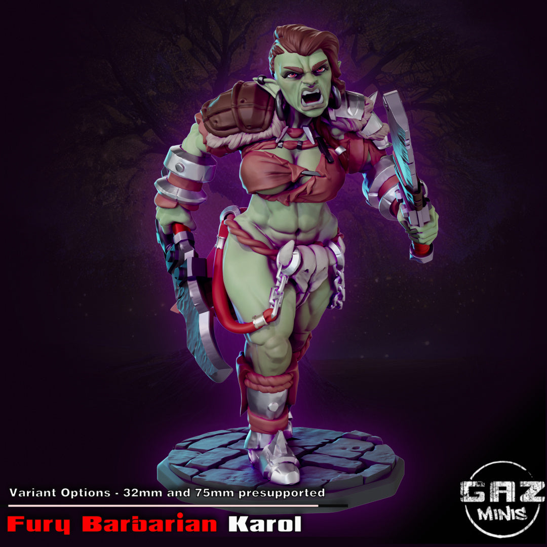 Karol, Fury Fighter/Barbarian from GAZ Minis (April 2023 release)