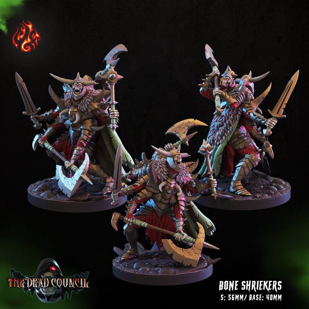 Bone Shriekers The Dead Council Series from Crippled God Foundry - Table-top gaming mini and collectable for painting.
