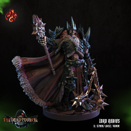 Lord Rubius The Dead Council Series from Crippled God Foundry - Table-top gaming mini and collectable for painting.
