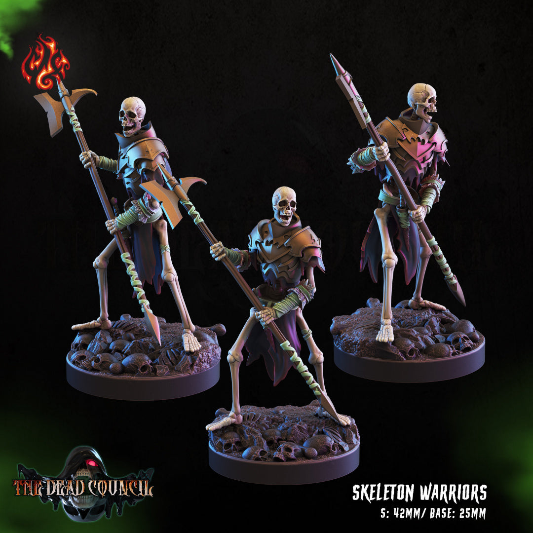 Skeleton Warriors The Dead Council Series from Crippled God Foundry - Table-top gaming mini and collectable for painting.