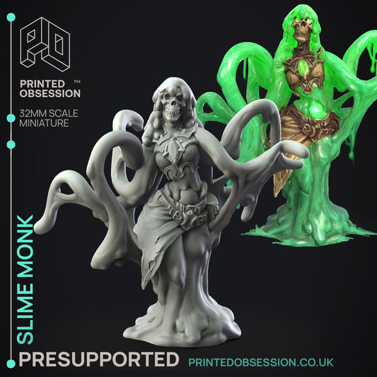 Slime Monk - The Printed Obsession - Table-top mini, 3D Printed Collectable for painting and playing!