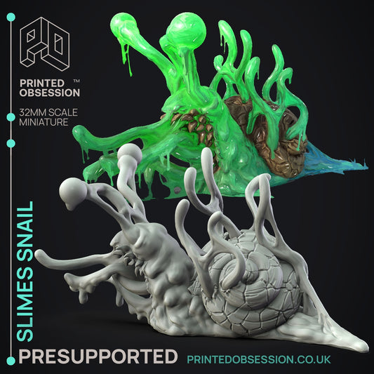 Slime Snail - The Printed Obsession - Table-top mini, 3D Printed Collectable for painting and playing!