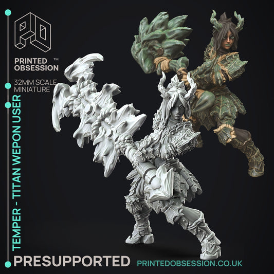 Temper Titan Weapon Wielder - The Printed Obsession - Table-top mini, 3D Printed Collectable for painting and playing!